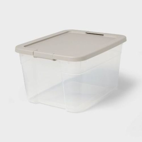 66qt Clear Latching Storage Box Spaceship Gray - Brightroom™