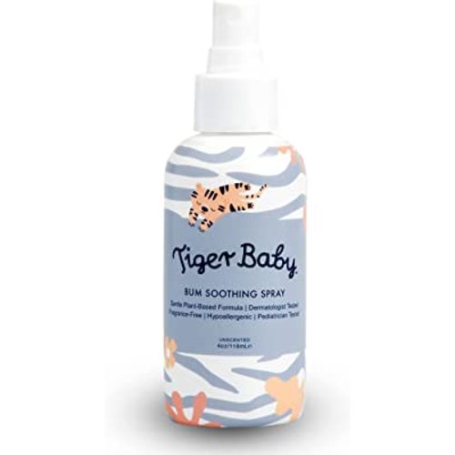 Tiger Baby Soothing Diaper Spray, Plant-Based Natural & Organic Diaper Area Cooling Spray for Mom's & Babies, 4 Ounces