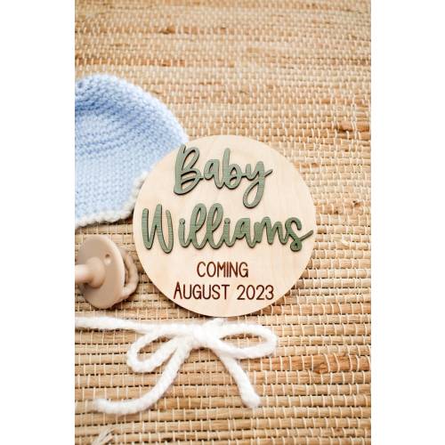 Personalized Pregnancy Announcement Sign Coming Soon Baby - Etsy