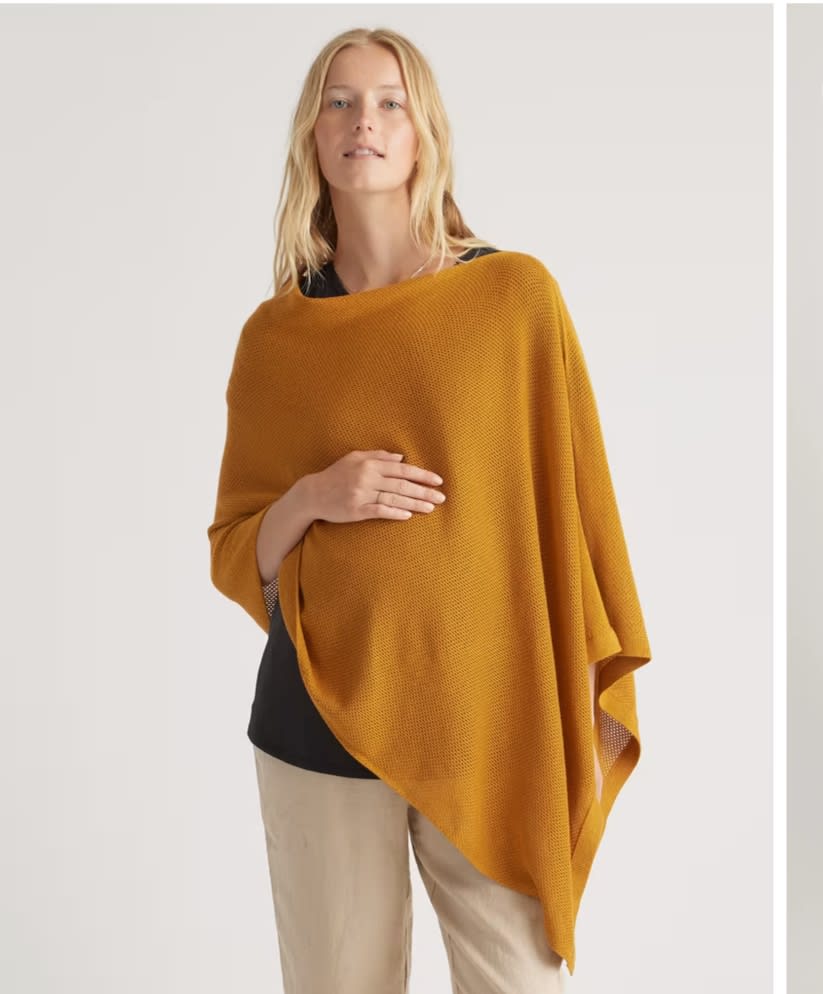 Lightweight Cotton Cashmere Nursing Shawl in Amber