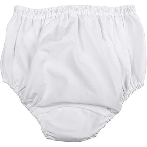 Baby Girls White Elastic Bloomer Diaper Covers - Classic/Simple - NB