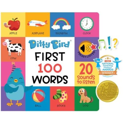 DITTY BIRD Interactive Musical Toy | 100 Words for Baby and Toddler | Educational Talking Toy | Explore Baby First 100 Words | Electronic Early Development Toys for Toddlers 1-3.…