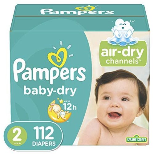 Diapers Size 2,112 Count - Pampers Baby Dry Disposable Baby Diapers, Super Pack - Size 2 (112 Count)