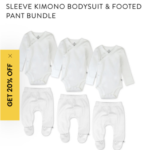 6-Pack Organic Cotton Long Sleeve Kimono Bodysuit & Footed Pant Bundle | Honest Baby Clothing