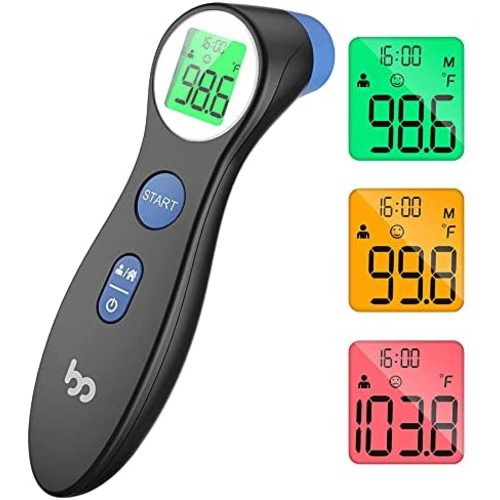 femometer Touchless Thermometer for Adults and Kids, Non Contact Digital Thermometer for Fever, Forehead Thermometer for Home and Family, Black