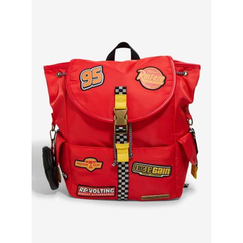 Disney Pixar Cars Lightning McQueen Patches Full-Size Backpack with Coin Purse - BoxLunch Exclusive