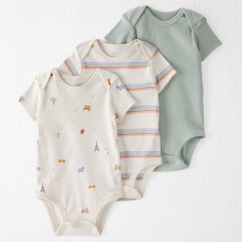 Paris Picnic Baby 3-Pack Organic Cotton Rib Bodysuits
| carters.com