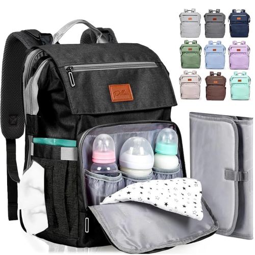 PILLANI Baby Diaper Bag Backpack - Baby Bag for Boys & Girls - Diaper Backpack - Large Travel Diaper Bags with Changing Pad - Baby Registry Search & Baby Shower Gifts - Newborn Essentials Must Haves
