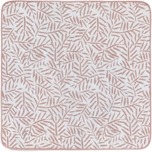 Toddlekind Portable Baby Mat – Organic Cotton 47" x 47" Reversible Indoor/Outdoor Playmat for Babies, Toddlers, Picnics, Patio, and Garden Use 0m+ Seashell (Pink)