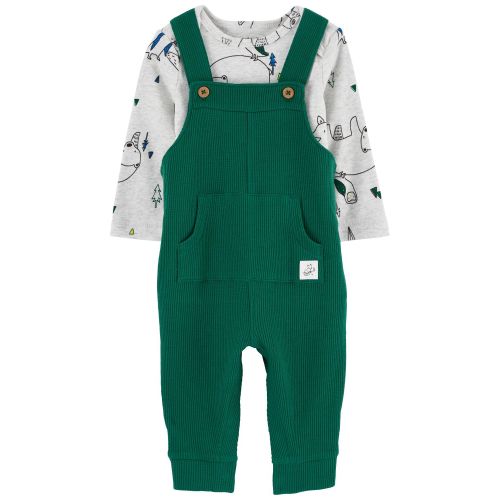 Heather/Green Baby 2-Piece Long-Sleeve Bodysuit & Thermal Coverall Set | oshkosh.com