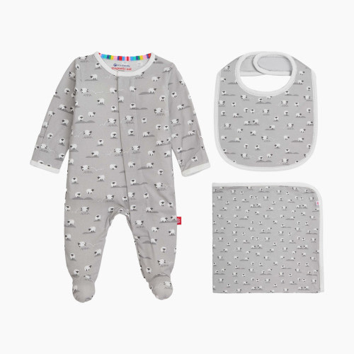 Magnetic Me Modal Magnetic 3 Piece Gift Set - Ba Ba Baby Grey, 3-6 M