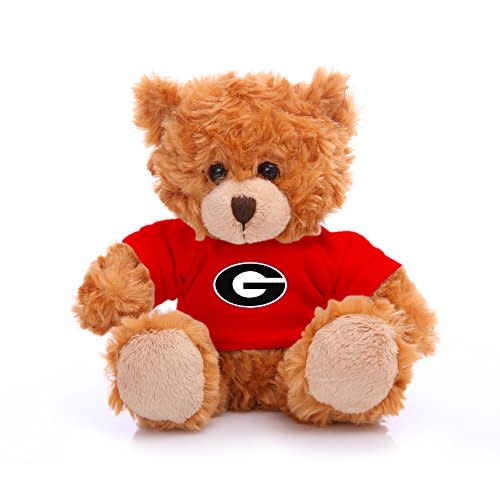 Plushland Collegiate Jersey Bear 6” – Team Sports Vivid Clear Color Toy, Stuffed Animals Toy, State University, School Logo Kids, Bulk Parties Edition (Georgia University)