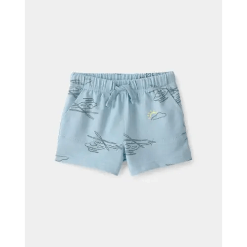 Baby Boy Helicopter French Terry Shorts - Blue | Carter's
