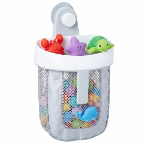 Baby Bath Toy Storage Caddy, Easy Access Mesh Storage, Kids Bath Toys Storage, Hanging Bath Toy Holder with Suction Cup, Bathtub Toy Organizer