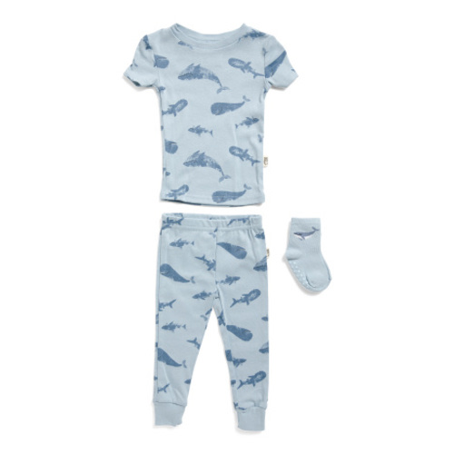Infant Boys 3pc Whale Print Pajama Top And Pants And Socks Set | Baby Boys (0-24m) | Marshalls