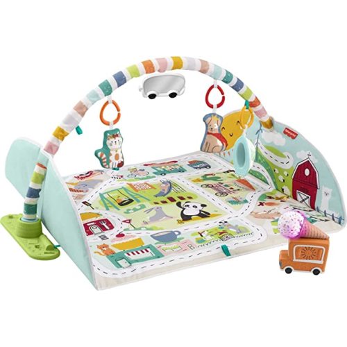 Fisher-Price Baby Playmat Activity City Gym to Jumbo Toddler Vehicle Mat with Music & Lights for Developmental Play Newborns Ages 0+ Months