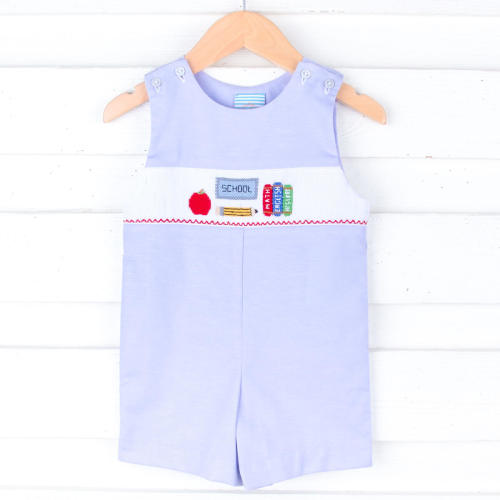 Back To School Smocked Light Blue Jon Jon