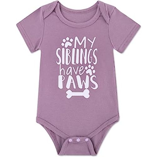 Funnycokid Baby Boys Girls Bodysuit Funny Newborn Romper Short Sleeve Infant Neutral Outfits Jumpsuit 0-12 Months
