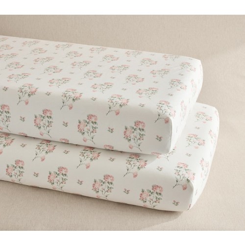 Bria Hammel Rose Organic Crib Fitted Sheet