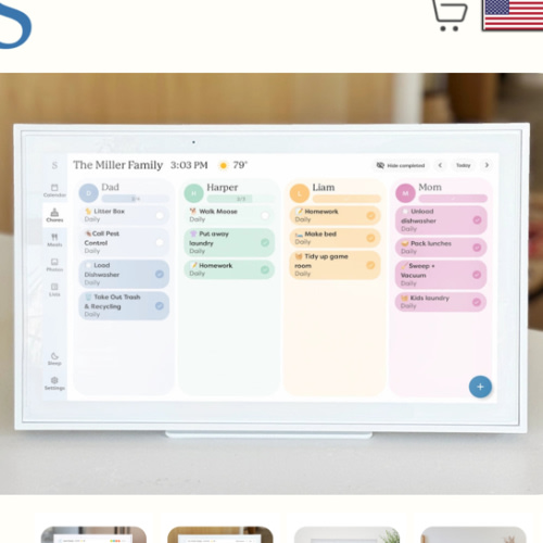 15” | Skylight Calendar | Smart Family Calendar | Classic | White