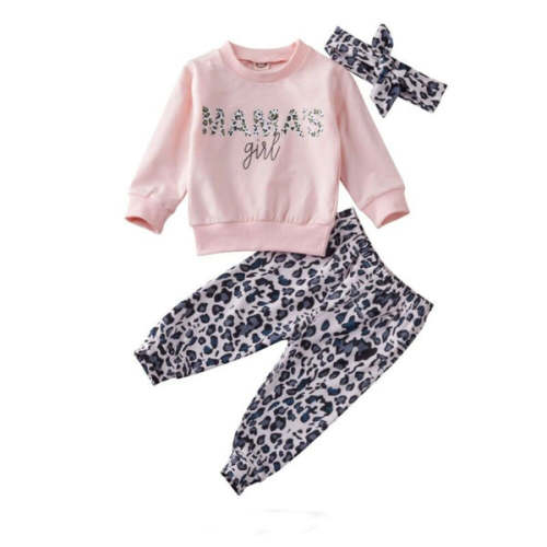 MAMA'S GIRL Leopard Outfit with Headband - Hazel & Bo