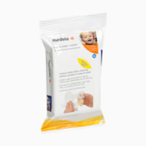 Medela Quick Clean Breast Pump and Accessory Wipes, 24 Count Resealable Pack, Convenient and Hygienic On the Go Cleaning for Tables, Countertops, Chairs, and More