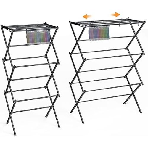 Clothes Drying Rack Household Indoor, Foldable Drying Rack Clothing for Laundry - 40" x 28.8" x 14.2", Space Saving Indoor&Outdoor, Black-1pack