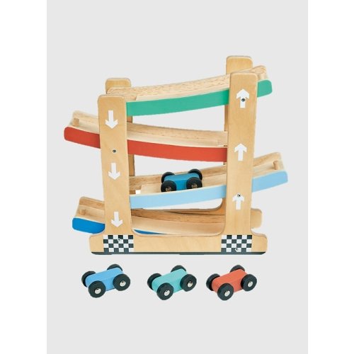Wooden Ramp Race Car Toddler Toy