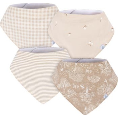 Bandana Bibs 4-Pack - Tan
