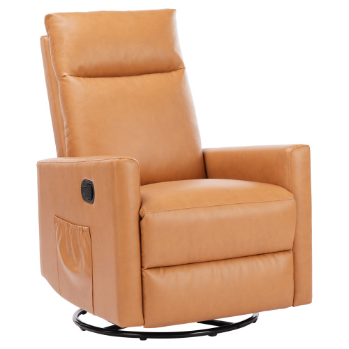 GIANNA Glider Rocker Recliner Chair with Adjustable Backrest and Footrest, Brown