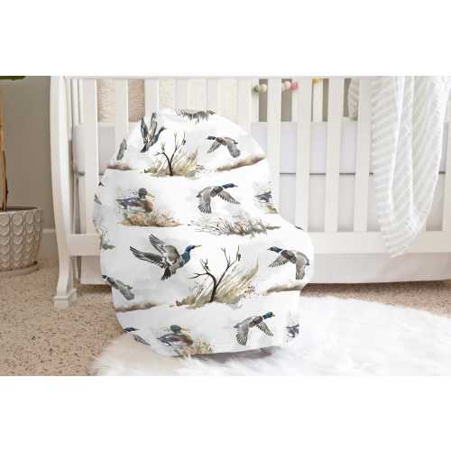 Hunting Car seat Cover, Mallard Duck Carseat Cover, Ducks Hunting Nursing, Car Seat Cover Baby Boy, Hunting Baby Gift, Ducks carseat Hunter