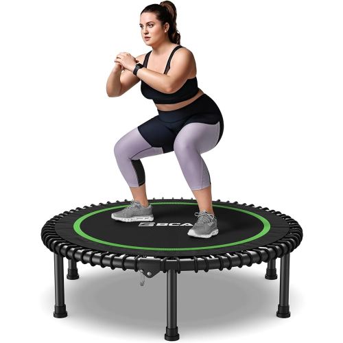 BCAN 450LBS/550LBS Foldable Mini Trampoline, 40"/48" Fitness Trampoline with Durable Bungees, Stable & Quiet Exercise Rebounder for Adults,Great Mini Trampoline for Indoor/Garden Workout - 2