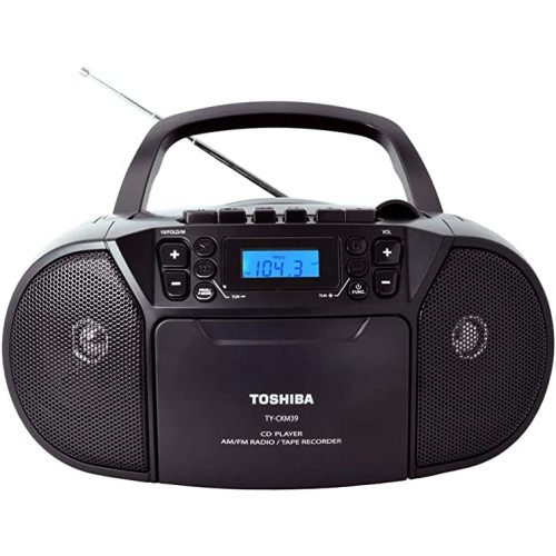 Toshiba TY-CKM39(K) Portable MP3 CD Cassette Boombox with Am/FM Stereo and Aux Input Black