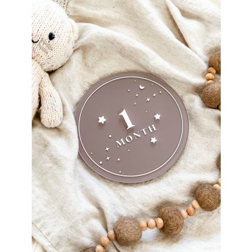 Acrylic Starry Night Round Milestone Cards