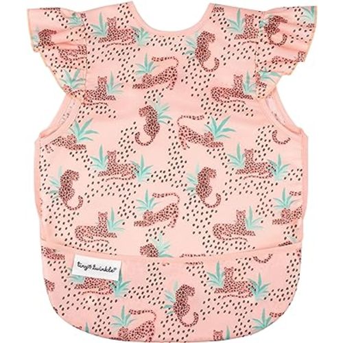 Tiny Twinkle Mess Proof Baby Bib - Waterproof Toddler and Baby Apron Bib - Machine Washable - PFAS and BPA Free