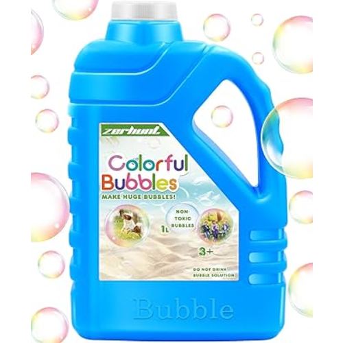 Zerhunt Bubble Solution Refill 33.8 OZ: Bubble Concentrate Solution for Bubble Machine| Bubble Solution Refill for Giant Bubble Wand, Bubble Gun Blower, Birthday Party Favors Wedding(Blue)