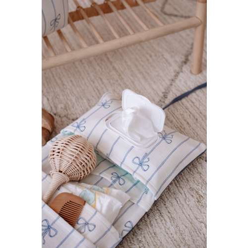 Baby Diaper Clutch - Blue Ribbon, Toiletry Bag, Diaper Clutch, Organizing Pouch, Nappy Wallet, Baby Shower Gift, Wet Wipe Bag, Baby Gift