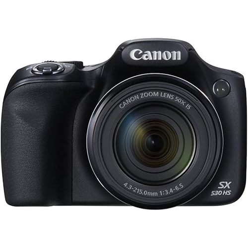 Canon PowerShot SX530 HS 16.0 MP CMOS Digital Camera with 50x Optical is Zoom (24-1200mm), Built-in WiFi, 3-Inch LCD and 1080P Full HD Video (Black) (Renewed)