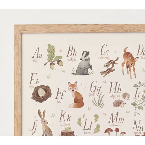 Woodland Alphabet Poster, Woodland Alphabet Print, Woodland Nursery, Enchanted Forest Nursery, Woodland Art Print, Woodland ABC, Printable