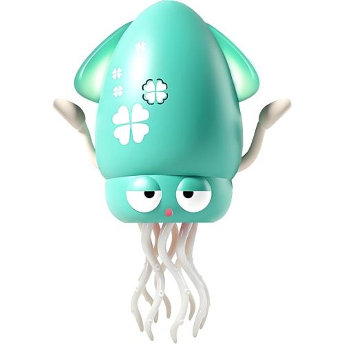 Pbooo Tummy Time Toys for Babies 0-6 6-12 Months, Dancing Squid Baby Musical Toys with LED Lights, Rechargeable Crawling Sensory Toy for Infants, Interactive Moving for Boys Girls