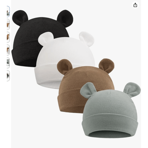 Baby hat with bear ears. Sized 0-6 months