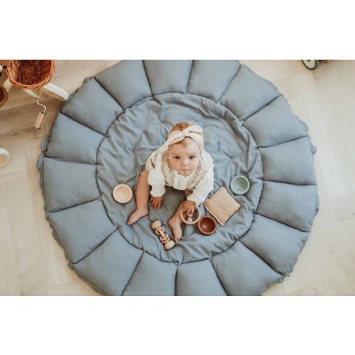 Bloom Dusty Blue Organic Babymat - Play & Go store