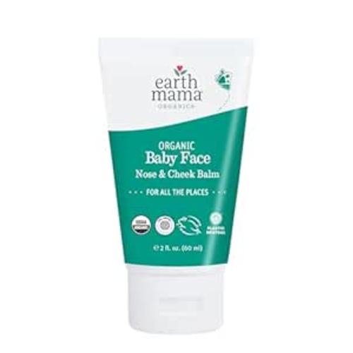 Earth Mama Organic Baby Face Nose & Cheek Balm | Moisturizer with Calendula Oil for Dry Skin Care, Natural Petroleum Jelly Alternative (2-Fluid Ounce)