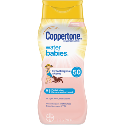 Coppertone WaterBabies SPF 50 Baby Sunscreen Lotion, 8 Fl Oz