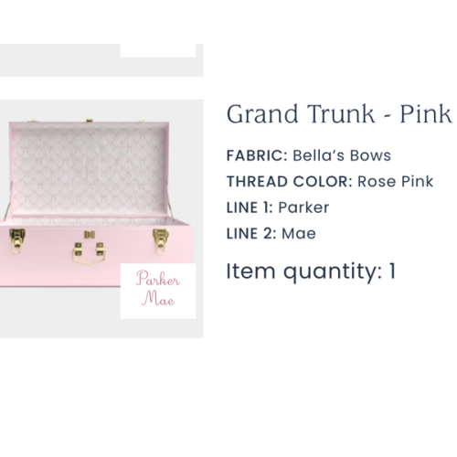 Grand Trunk - Pink - Bella’s Bows / Embroidery
