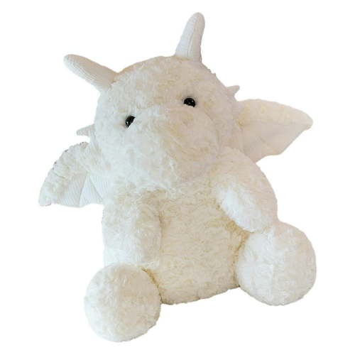 Almencla Dragon Stuffed Animal Plush Toy, Dragon Plush Toys with Wing, Soft Cartoon Flying Dragon Pillow Doll Gifts for Baby White