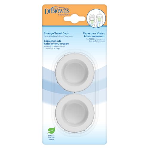 Dr. Brown’s Natural Flow Storage/Travel Caps for Wide-Neck Bottles, 2 Pack