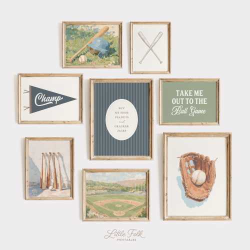 Vintage Baseball Wall Art, Baseball Nursery Prints, Sports Boys Room Decor, Take Me Out to the Ball Game, DIGITAL DOWNLOAD