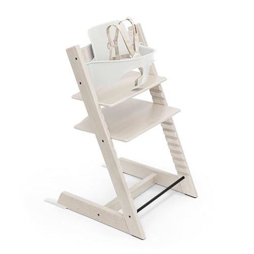 Stokke Tripp Trapp High Chair 2, Natural - Includes Chair + Baby Set with Removable Harness for Children 6-36 Months - Adjustable, Ergonomic & Easy to Clean