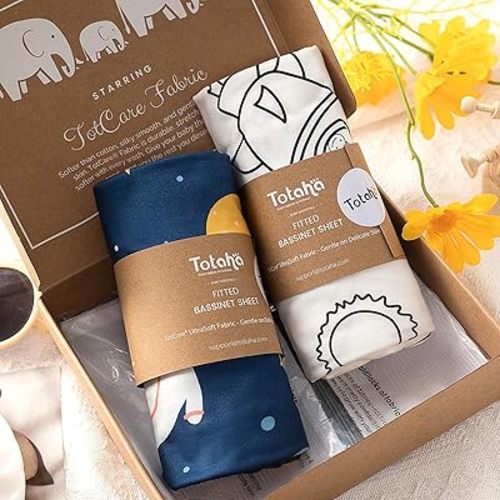 Bassinet Sheets Compatible with Baby Delight Beside Me Dreamer Bassinet, 33x20 for Baby Bedside Sleeper - Buttery Soft, Premium Stretchy Jersey Knit Sheets, 2 Pack